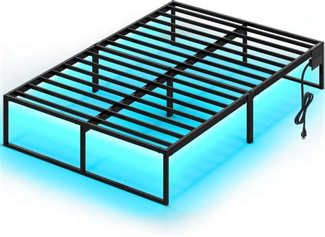 metal with nobb box|Floating Bed Frame Full Size with Smart LED Lights, Heavy Duty .